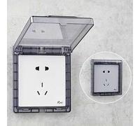 Shein Caja de Conexión Transparente e Impermeable, Cubierta de Enchufe Transparente Autoadhesiva e Impermeable - Protección contra Salpicaduras para Enchufe