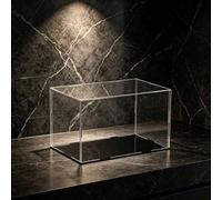 Shein Caja de Exhibición Coleccionable de Acrílico Transparente, Estuche de Exhibición a Prueba de Polvo con Base Negra, Múltiples Tamaños