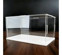 Shein Caja de exhibición transparente extraíble, gabinete de exhibición, vitrina, caja de almacenamiento con base azul/amarilla/blanca, alta transparencia,