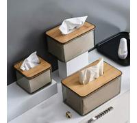 Shein Caja de pañuelos de mesa de centro para sala de estar de estilo nórdico minimalista y creativo, hecha de tabla compuesta, caja de papel transparente p