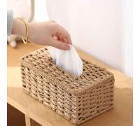 Shein Caja de toallas de papel hecha a mano, estilo minimalista zen oriental, adecuada para sala de estar, dormitorio, oficina