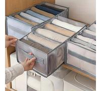Shein Caja organizadora de armario con 7 compartimentos, estilo cajón lavable para organizar camisas, jeans y ropa. Adecuado para almacenamiento de ropa, or