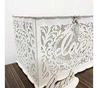Shein Caja para Sobres Rojos de Boda - Tamaño Grande/Pequeño Estilo Rústico Caja de Madera DIY para Sobres y Tarjetas de Regalo con Ranura de Candado (Plate