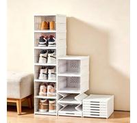 Shein Caja Transparente para Zapatos Engrosada y Plegable Organizador de Zapatillas de 6 Capas/3 Capas Apilable a Prueba de Polvo Estante para Zapatos de Al