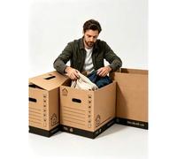 Shein Cajas de mudanza reforzadas de 58L/76L, diseño de asa hueca, gran capacidad de carga, plegables y ahorran espacio, adecuadas para mudanzas, ropa, libr