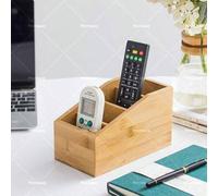 Shein Cajón de organización de bambú con cuatro compartimentos. Es para almacenar objetos y ordenar la superficie de la mesa. Es de madera y mide 22X10 cent