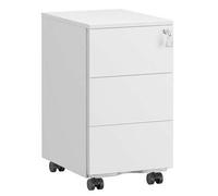 Shein Cajonera, Archivador Móvil, Armario Metálico, Soporte para Impresora, con Cerradura, 3 Cajones, Premontado, Oficina, Oficina Casa, 40 x 30 x 54 cm, Bl