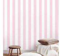 Shein Calcomanía de pared de rayas rosas de fácil aplicación - Papel tapiz de vinilo autoadhesivo y resistente a la humedad para cocina, baño, dormitorio y