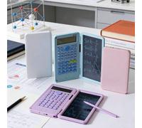 Shein Calculadora científica de 12 dígitos con función de escritura a mano, batería incorporada, incluye bolígrafo stylus, tecla de borrado de pantalla, mul
