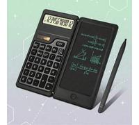 Shein Calculadora científica plegable con pantalla LCD de 10 dígitos + pizarra de notas borrable - Portátil, ideal para estudiantes de secundaria y preparat