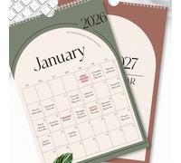 Shein Calendario de pared tamaño A3 2026-2027, calendario grande de 2 años desde julio de 2026 hasta diciembre de 2027, diseño minimalista, adecuado para el