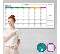 Shein Calendario semanal borrable en seco - 2 paquetes, planificador de pared sin fecha de 29.92x14.96 pulgadas, inicio el domingo, pizarra blanca reutiliza
