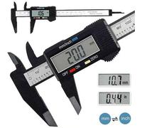 Shein Calibre digital electrónico de 6 pulgadas/150 mm, calibre Vernier de fibra de carbono, herramienta de medición micrómetro