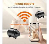Shein Cámara espía mini, cámara mini inteligente HD 720P, cámara IP inalámbrica WiFi con visión nocturna, compatible con red 2.4G, monitoreo remoto, almacen