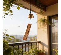 Shein Campana de viento estilo japonés, campana de latón con etiqueta "Paz & Alegría", decoración de jardín Zen, adecuada para el hogar, patio, balcón, sala