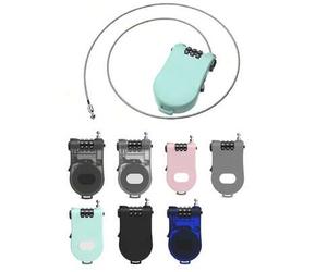 Shein Candado con cable de acero inoxidable con combinación de 3 dígitos - Candado de cable telescópico de acero inoxidable de gran resistencia para equipaj