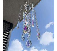Shein Candelabro De Campanillas De Viento Con Prismas De Cristal Ab Recubiertos, Colgante Atrapa La Luz Para Decoración Del Hogar Y Regalos