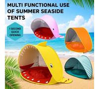 Shein Carpa de playa portátil con piscina incorporada, refugio solar de apertura instantánea adecuado para la playa, el patio trasero, juegos al aire libre,