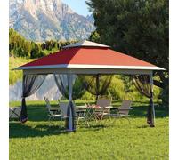 Shein Carpa plegable de 4 x 4 m con mosquitera, ideal para jardín, terraza y exteriores, ideal para bodas, celebraciones, barbacoas, mobiliario de jardín y