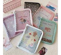 Shein Carpeta con cremallera con estampado de estrellas A5, set de cuadernos con brillo, álbum de tarjetas fotográficas K-POP, álbum de fotos, carpeta de gr