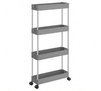 Shein Carro de Almacenamiento de 4 Niveles, Carrito con Ruedas, Carro de Cocina, Ahorro de Espacio, para Baño, Oficina, 14,4 x 42 x 86 cm, Gris Paloma, Vuel