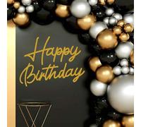 Shein Cartel de "Feliz Cumpleaños" para fondo - Cartel de fieltro de "Feliz Cumpleaños" para el arco de globos de la fiesta de cumpleaños, decoraciones de f