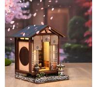 Shein Casa de Muñecas Miniatura Estilo Jardín Japonés Encantador BOOK NOOK Sujeta Libros Modelo de Ensamblaje DIY de Madera Decoración del Hogar Adorno Cole