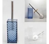 Shein Cepillo de inodoro compacto y soporte, ahorro de espacio, limpieza profunda, antigoteo, fácil montaje, cerdas de nailon