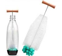 Shein Cepillo de limpieza de cocina con mango ergonómico, cerdas blancas y esponja verde, cepillo de esponja multifuncional para tazas, apto para botellas d