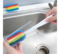 Shein Cepillo de limpieza de cocina para tazas, botellas, tetera con mango largo y diseño sin punto ciego, de material de vidrio y plástico, 1 pieza/2 pieza