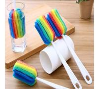 Shein Cepillo de limpieza de tazas de cocina para botellas de leche y teteras con mango largo, sin rincones muertos. Cepillo para tazas aisladas, botellas d