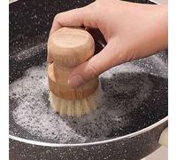 Shein Cepillo de platos de uso rudo, hecho de bambú natural y cerdas de palma, adecuado para limpiar utensilios de cocina, cuencos de sopa y fregaderos - Ce