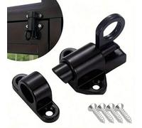 Shein Cerrojo de puerta automático con mecanismo antirrobo de resorte de alta resistencia, fácil de instalar, de metal negro/blanco, adecuado para puertas,