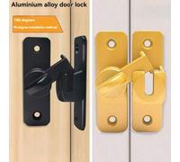 Shein Cerrojo de puerta sin perforación, Cerradura deslizante de puerta de 90 grados, Pestillo, Cerrojo deslizante de puerta de granero, Cerrojo, Cerradura