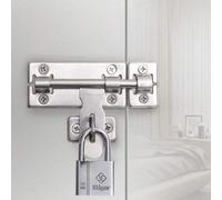 Shein Cerrojo deslizante de puerta de 4 pulgadas, cerrojo antirrobo de metal, hebilla de bloqueo fija para puerta de madera, cerrojo de puerta bidireccional