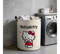 Shein Cesta de lavandería plegable con asa, organizador para cuarto de lavado, dormitorio y habitación, con estampado adorable de Hello Kitty de Sanrio guiñ