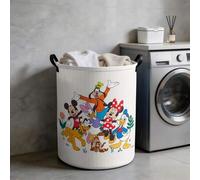 Shein Cesta de lavandería plegable con asas, organizador para cuarto de lavado, dormitorio y habitación, con estampado del grupo de Mickey Mouse y amigos de