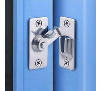 Shein Cierre de acero inoxidable reforzado, cerradura de puerta de madera, universal para dormitorio, baño, puerta corrediza, candado