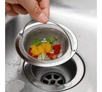 Shein Colador de drenaje de acero inoxidable para fregadero, accesorios de fregadero de cocina, colector de residuos de alimentos que se ajusta a la mayoría