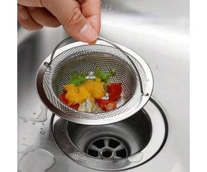 Shein Colador de drenaje de acero inoxidable para fregadero, accesorios de fregadero de cocina, colector de residuos de alimentos que se ajusta a la mayoría