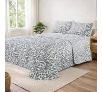 Shein Colcha bouti para verano y entretiempo - Colcha para cama inluye 1 o 2 funda de cojin segun la medida,Colcha cubre cama 100% poliester, suave y transp