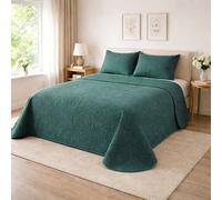 Shein Colcha bouti para verano y entretiempo - Colcha para cama inluye 1 o 2 funda de cojin segun la medida,Colcha cubre cama 100% poliester, suave y transp