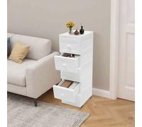 Shein Cómoda de baño con 5 cajones, organizador estrecho de plástico con ruedas y cajones, carrito organizador de 5 niveles con 4 ruedas, para espacios pequ