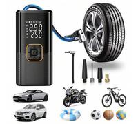 Shein Compresor de aire inalámbrico para automóvil, inflador de neumáticos eléctrico portátil de alta presión para automóvil, bicicleta, con manómetro, luz