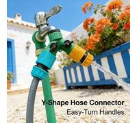 Shein Conector en forma de Y para manguera de 1/2" a 3/4", accesorio divisor de manguera para lavado de autos, conector de grifo de jardín de 1 a 2 con giro