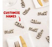 Shein Confeti de mesa de madera personalizado - Decoración de mesa personalizable, se puede imprimir cualquier nombre, adecuado para fiestas de cumpleaños,