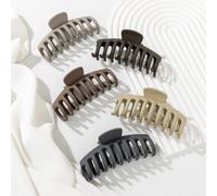 Shein Conjunto de 5 pinzas para el cabello minimalistas y sólidas, pinzas casuales para el cabello, pinzas de mordaza para el cabello, pinzas de pelo, pinza