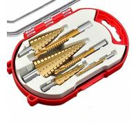 Shein Conjunto de 6 piezas de brocas escalonadas de sierra de perforación, cortador de fresado de titanio 4-12 4-20 4-32 mm 3 6 8 mm para la apertura de agu