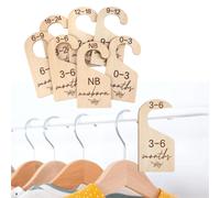 Shein Conjunto de 7 piezas/1 set Tabla divisoria de ropa para bebé de madera de doble cara, tabla divisoria de armario de bebé para baby shower, tabla divis