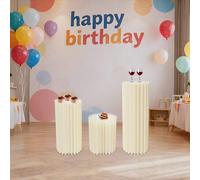 Shein Conjunto de decoración de boda de 3 piezas: columna de flores de cartón, soporte de flores para banquete de boda, soporte de decoración de mesa cilínd